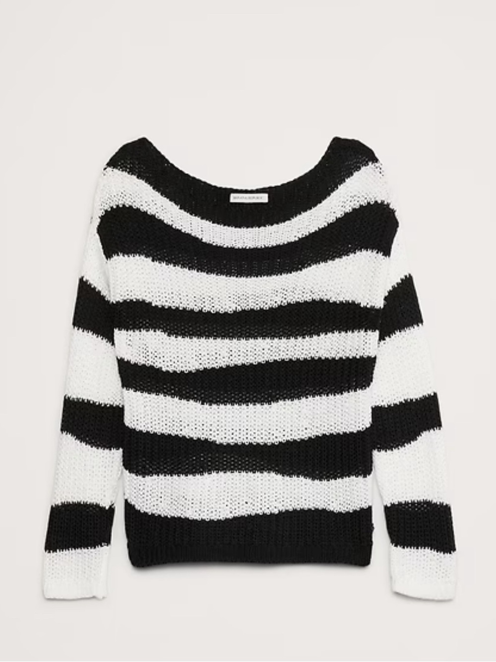Banana Republic Organic cotton B & W Wide-Stripe boat/off shoulder Sweater S NWT